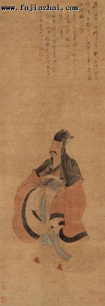 春风弄蝶态轻盈，惹得骚人耳欲倾。陈洪绶的《听蝶》（局部 立轴 设色绢本 109×38cm）作于1626年，此时的他不过才28岁，正处在他的声望蒸蒸日上之时，所以早期的人物还比较圆润华美，面目衣纹都如此。精神气质上也正