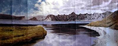 《水柔山刚》已故朝鲜著名人民艺术家鲜于英260X102cm 