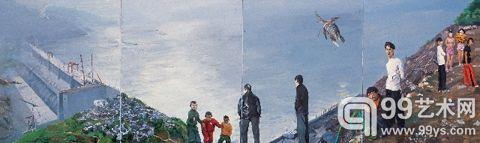 曾经创造了中国现当代艺术品纪录的刘小东作品《三峡新移民》 2200万元。
