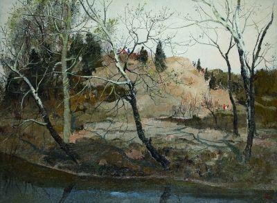 吴冠中 紫竹院早春 布面油画 60&times;81厘米 1973年（北京保利供图）