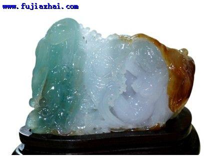 翡翠神仙富贵小型山子