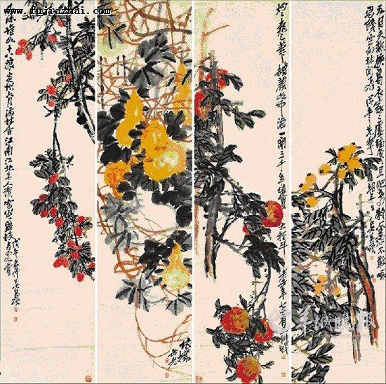 吴昌硕、齐白石画作