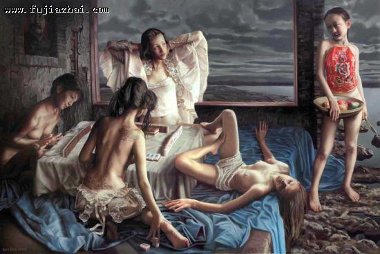 搓麻将的女人 新浪收藏配图