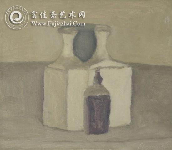 乔治-莫兰迪《静物》油彩画布 30.5x35.5cm 1963年作 流拍 佳士得中国内地首拍