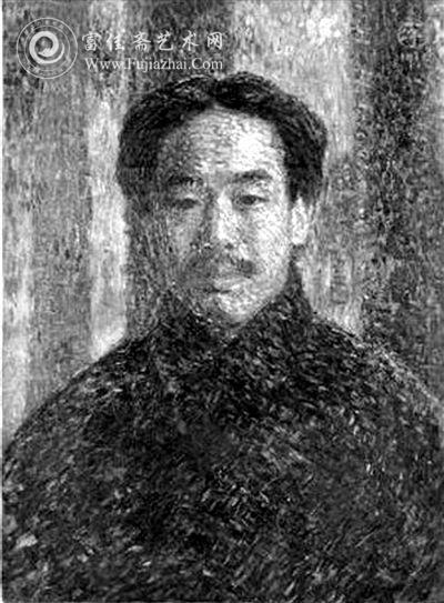 李叔同1911年创作的《自画像》，藏于日本东京艺术大学美术馆。