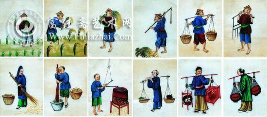 清代通草画。图片来源网络