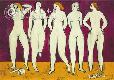 常玉《五裸女》油彩纤维板1950年120&times;175cm罗芙奥供图