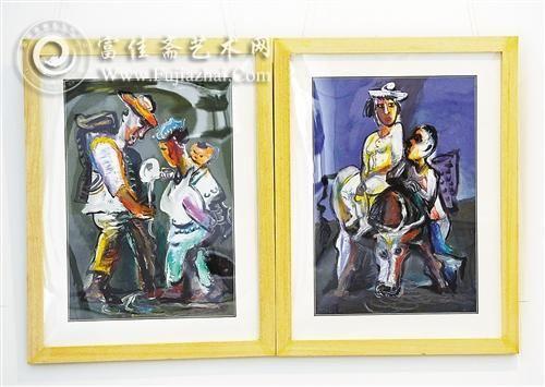 罗中立的两幅新作《故乡》组画。 记者 熊明 摄