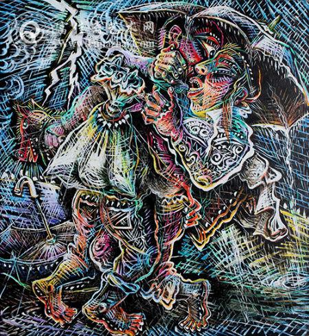 罗中立 拥抱 油彩画布 200×185cm 罗中立 拥抱 油彩画布 200×185cm