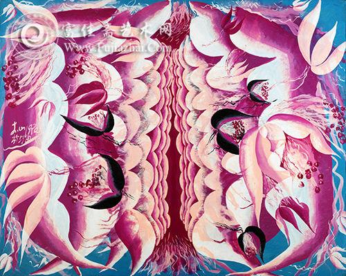 李山 胭脂 No.9 丙烯画布 120&times;149cm