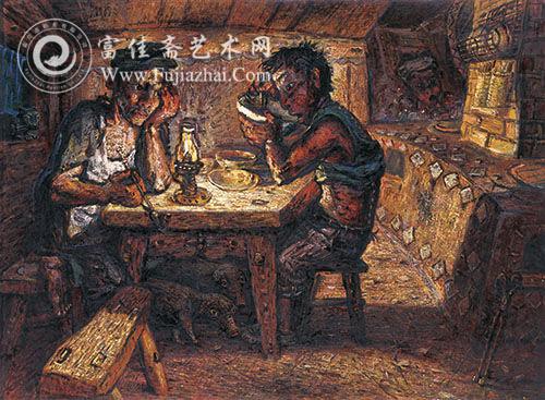 罗中立 晚餐 油彩画布 95x130cm 1996年 罗中立 晚餐 油彩画布 95x130cm 1996年