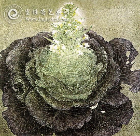 《心花》 许钦松 水印木刻