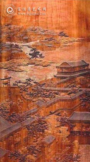 《金丝楠薄浮雕十二月令图》之农历正月