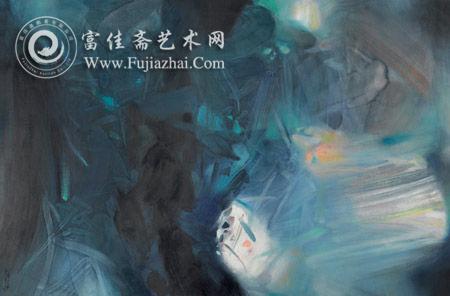 朱德群-《蓝影》布面油画 1989年 193×130cm 朱德群-《蓝影》布面油画 1989年 193×130cm
