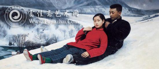 王沂东《天上人間之二》 2003年 布面油画,90×200cm 王沂东《天上人間之二》 2003年 布面油画,90×200cm