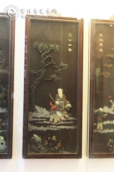 百宝镶嵌祝寿图漆挂屏