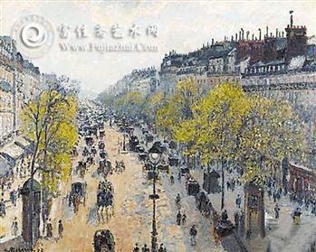 毕沙罗《蒙马特大道,春晓》