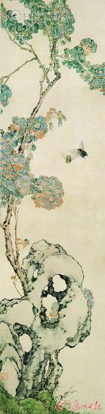 清 居廉 《花卉四屏（之四）》（仿真品）