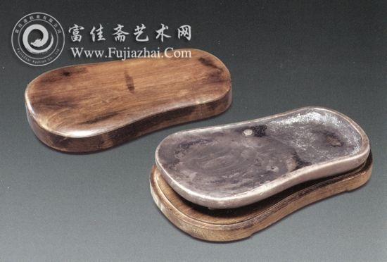 1966年宝山区顾村朱守城墓出土明代黄花梨木盖端石风字砚